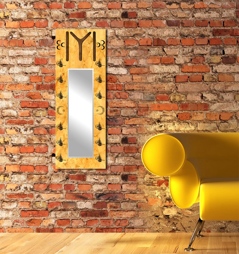 Kayı Boyu Ve Tuğra Ayna Tasarım Kanvas Tablo - 1