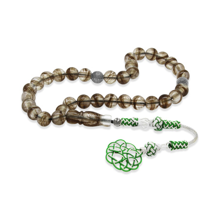 Kişiye Özel Saç Teli İçerir Hatıra Tesbih - Bakır Kazaz Püsküllü - Küre Kesim - Tesbihane