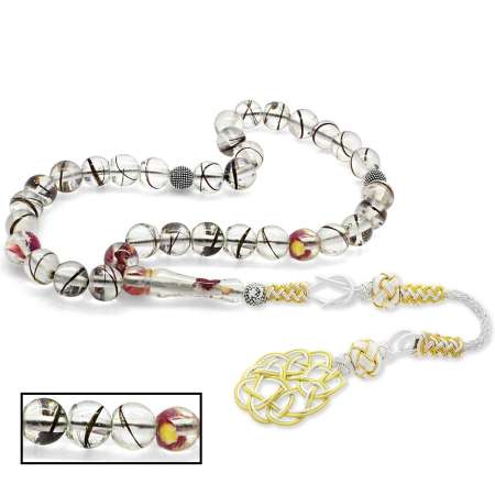 Bakır Kazaz Püsküllü Küre Kesim Kişiye Özel Saç Teli İçerir Tesbih - Tesbihane