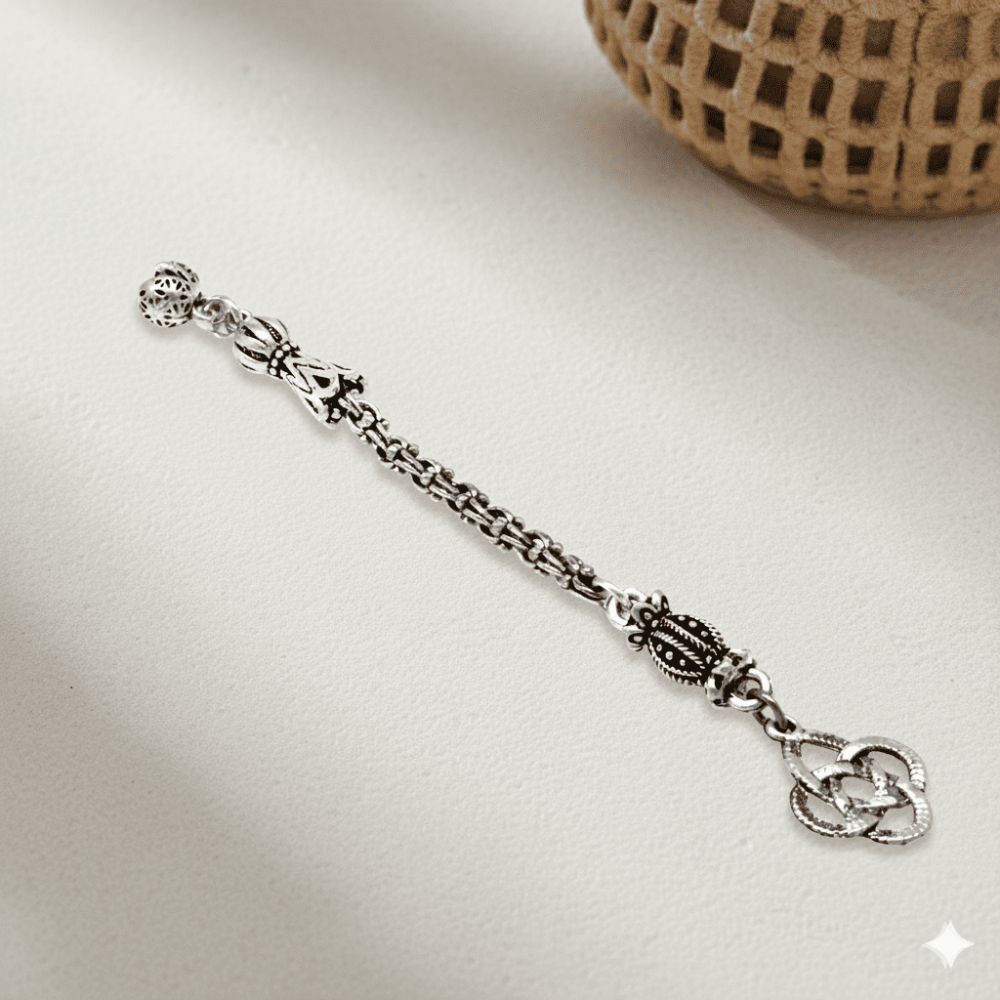 Kazaziye Temalı Arnavut Zincirli Tek Kamçılı Kararmaz Metal Püskül - 1