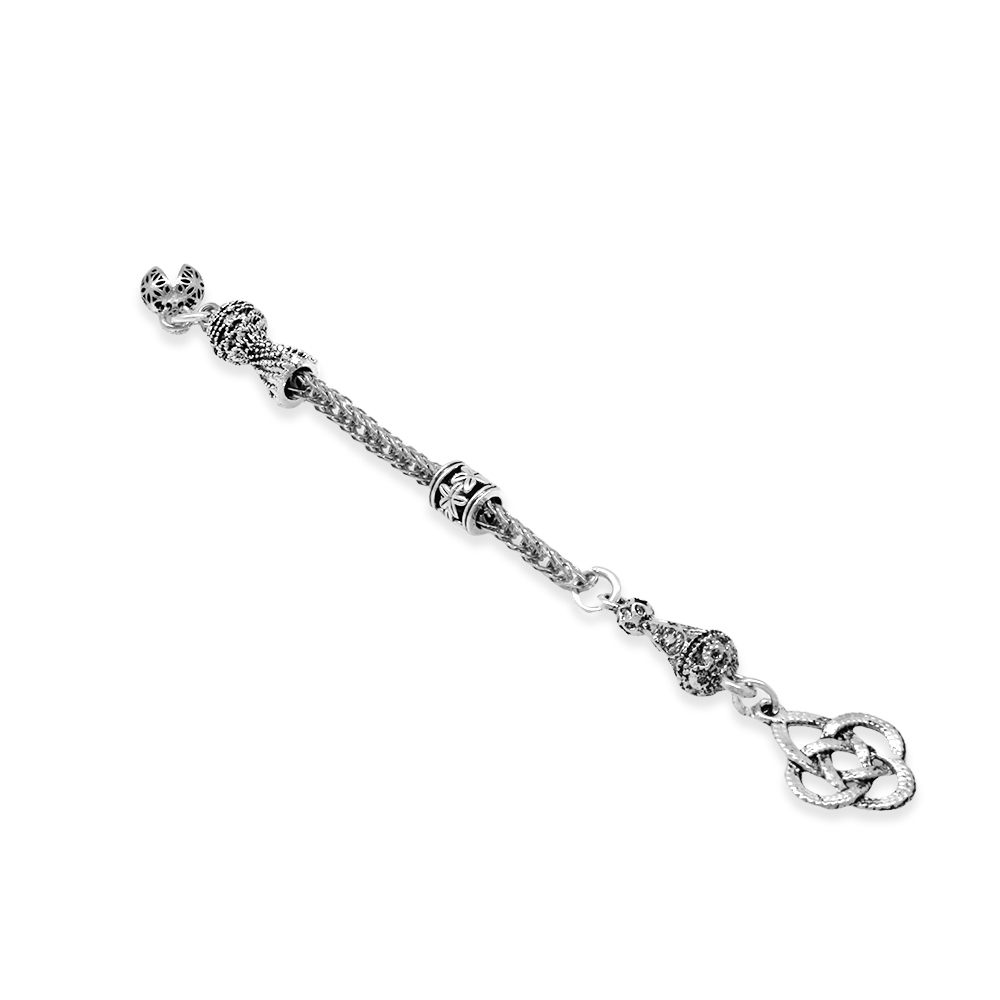 Kazaziye Temalı Foxtail Zincirli Tek Kamçılı Kararmaz Metal Püskül - 2