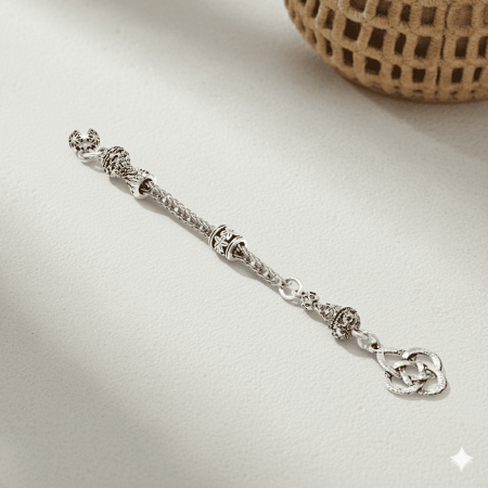 Kazaziye Temalı Foxtail Zincirli Tek Kamçılı Kararmaz Metal Püskül - Tesbihane