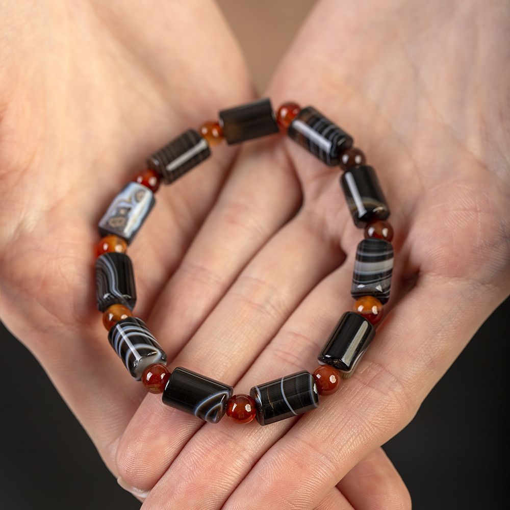 Kesme Kesim Süleyman Akik Doğaltaş Kadın Bileklik - 6