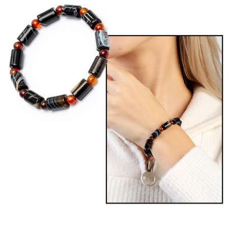 Kesme Kesim Süleyman Akik Doğaltaş Kadın Bileklik - Tesbihane