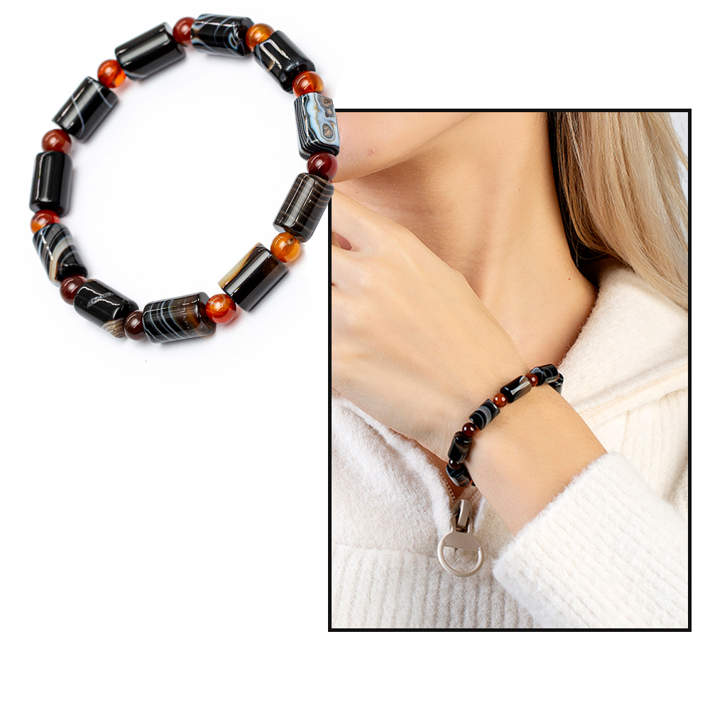 Kesme Kesim Süleyman Akik Doğaltaş Kadın Bileklik - 1