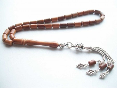 Kesme Model Gümüş Püsküllü Kuka Tesbih (16010048) - Tesbihane