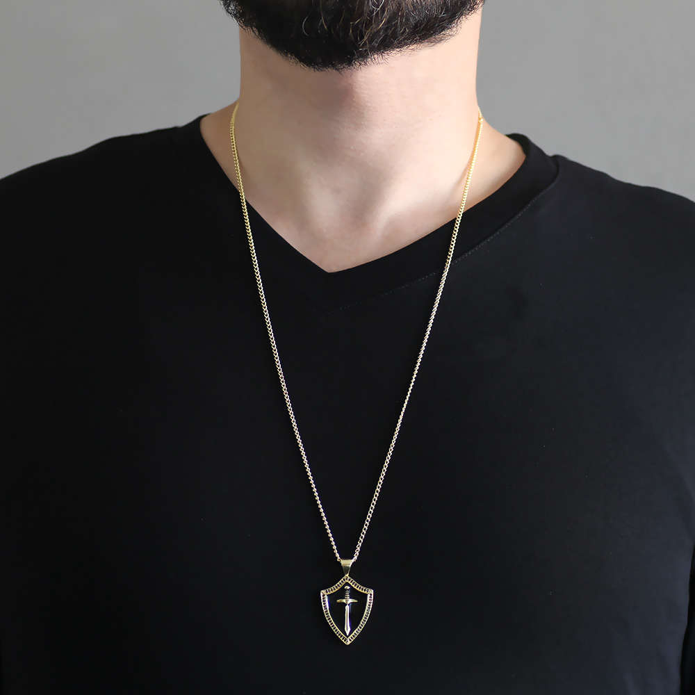 Kılıç Tasarım Gold Renk Zincir Pirinç Bay Kolye - 2