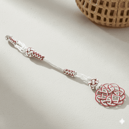 Kırmızı Beyaz Renk Bakır Kaplama Kazaz Püskül - Tesbihane