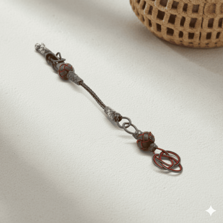 Kırmızı Siyah 1000 Ayar Gümüş Kazaz Püskül - Tesbihane