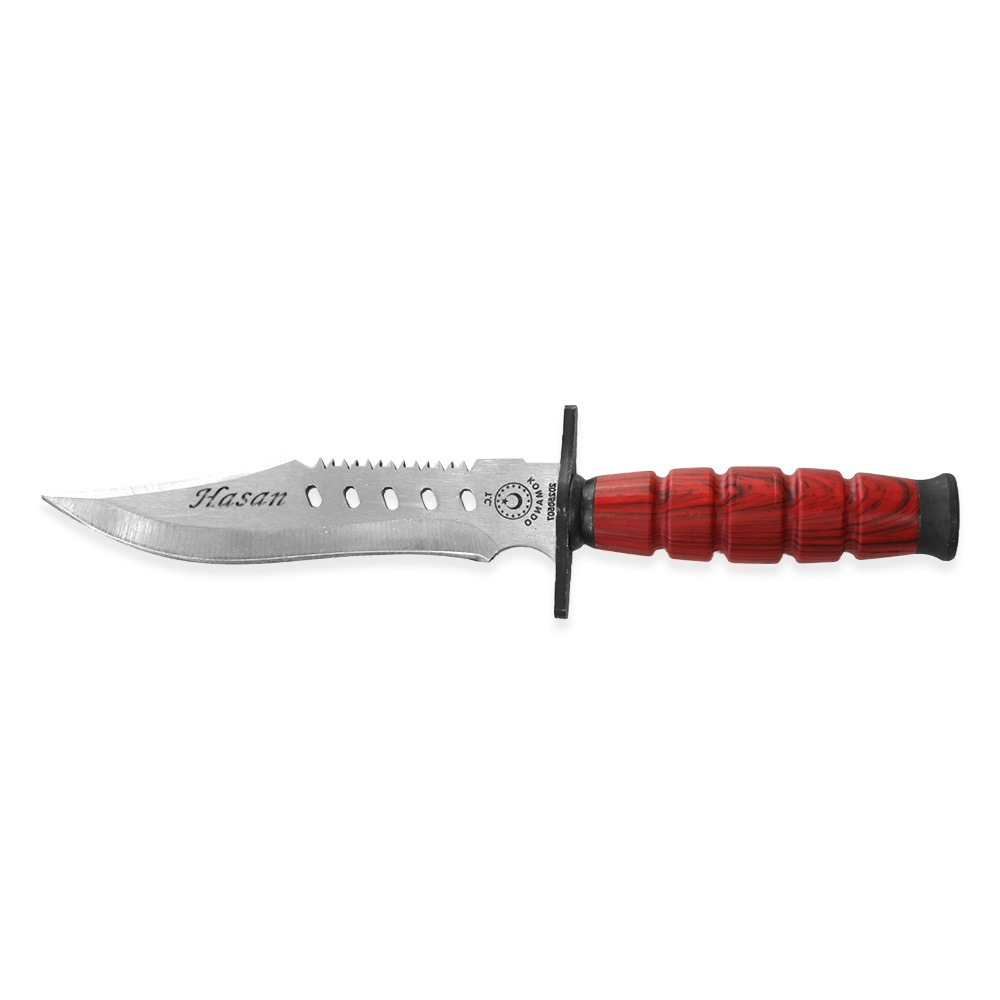 Kırmızı Polimer Saplı İsme Özel Yazılı Ck-75 St-60 Kalite Paslanmaz Çelik Outdoor Bıçak - 5