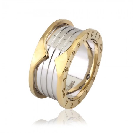 İsim Yazılı Özel Tasarım Gold-Beyaz 925 Ayar Gümüş Erkek Alyans - Tesbihane