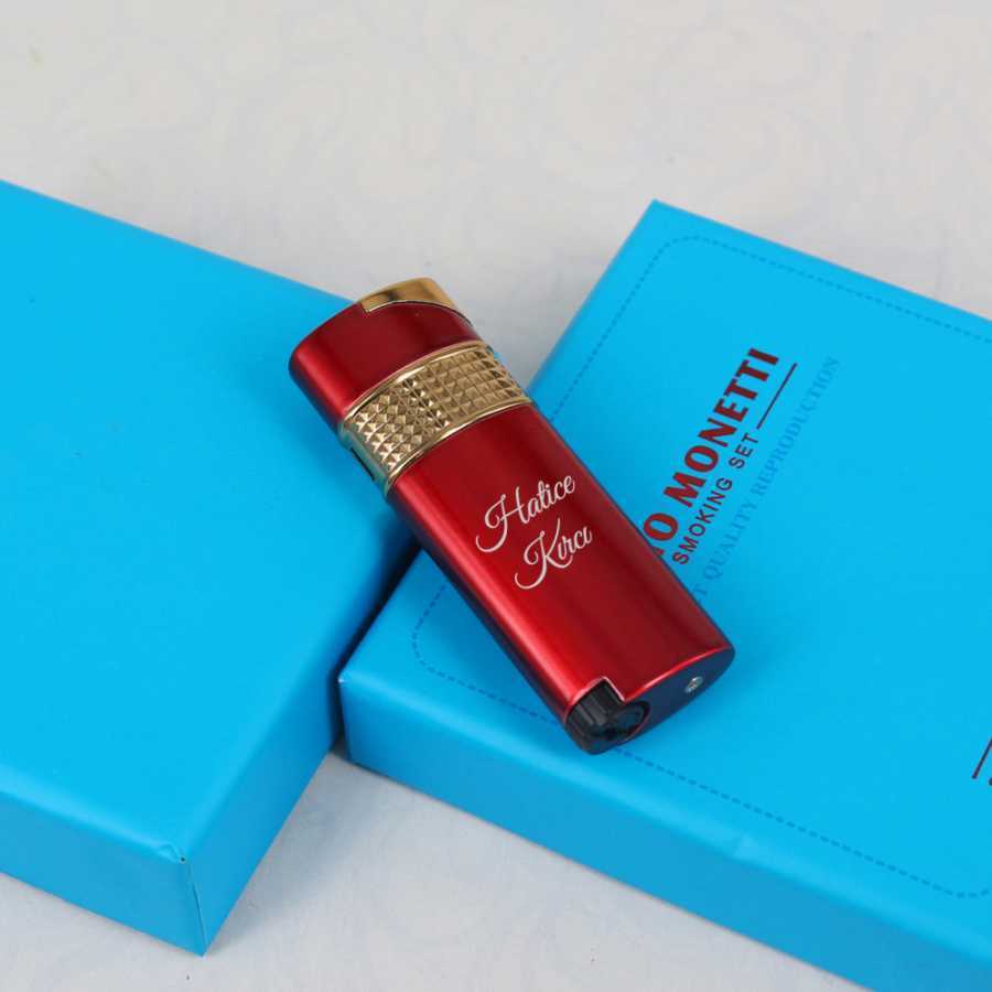 Kişiye Özel Çakmak Kırmızı Sarı Pürmüz Alevli - 1