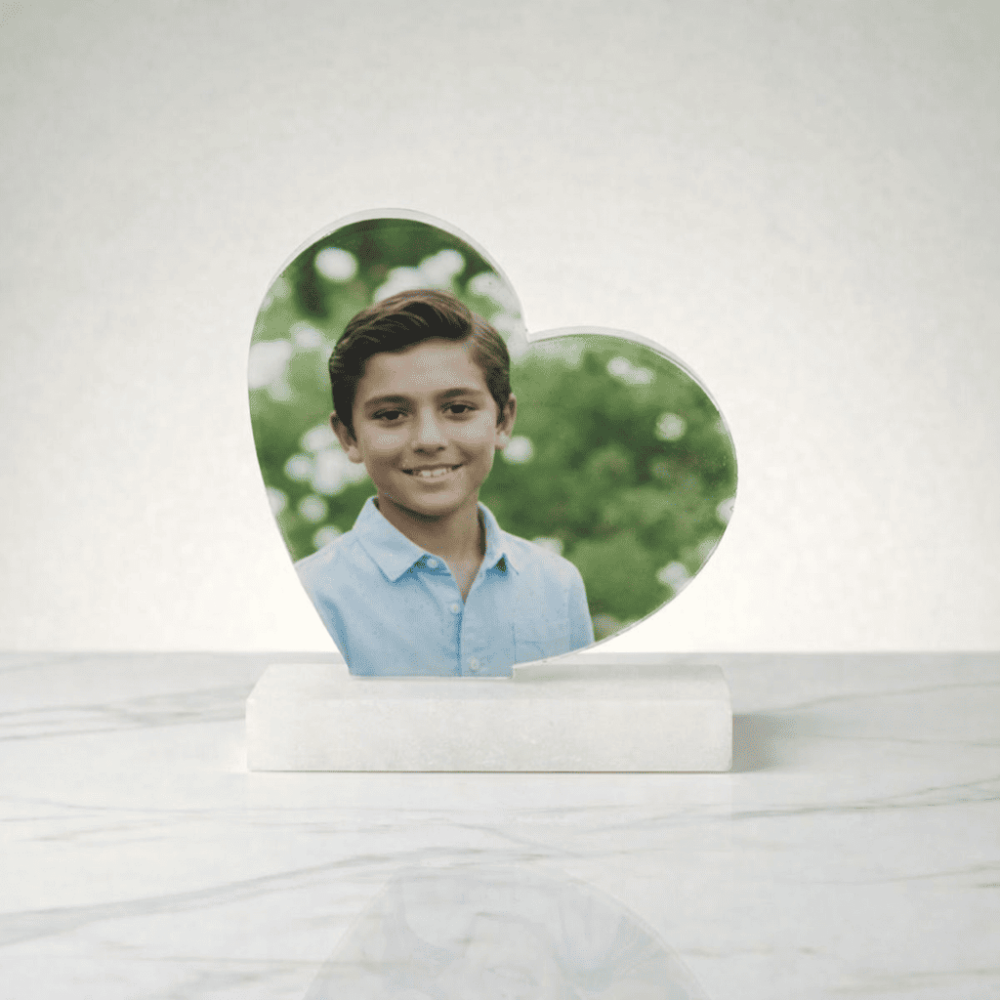 Kişiye Özel Fotoğraflı - Epoksi Reçine Masaüstü Ayaklı Dekor - Kalp Tasarım - Sevdiklerinize Özel - 3