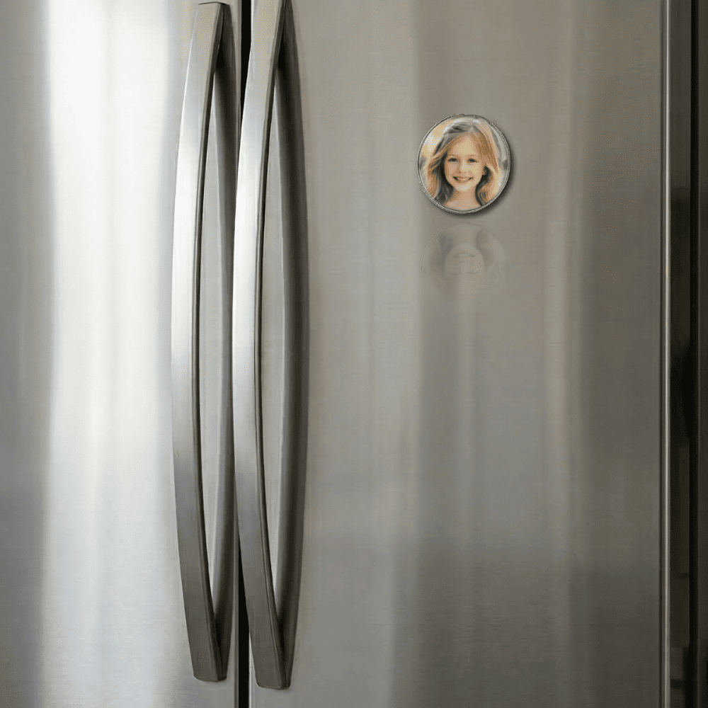 Kişiye Özel Fotoğraflı - Oval Tasarım - Epoksi Reçine Magnet - Hediyelik Buzdolabı Süsü - 2