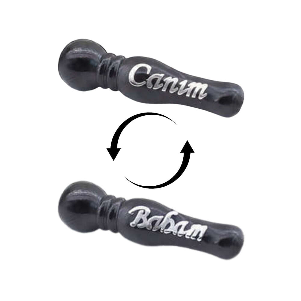 İsme Özel Yazılı Gümüş İşlemeli Erzurum Oltu Taşı İmame - Çift İsim/Kelime - 1