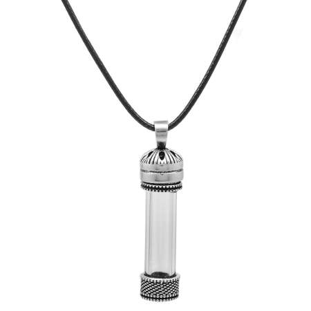 Kişiye Özel İçine Hatıra Ürünler Konulabilir Zarif İp Zincirli 925 Ayar Gümüş Kadın Kolye - Tesbihane