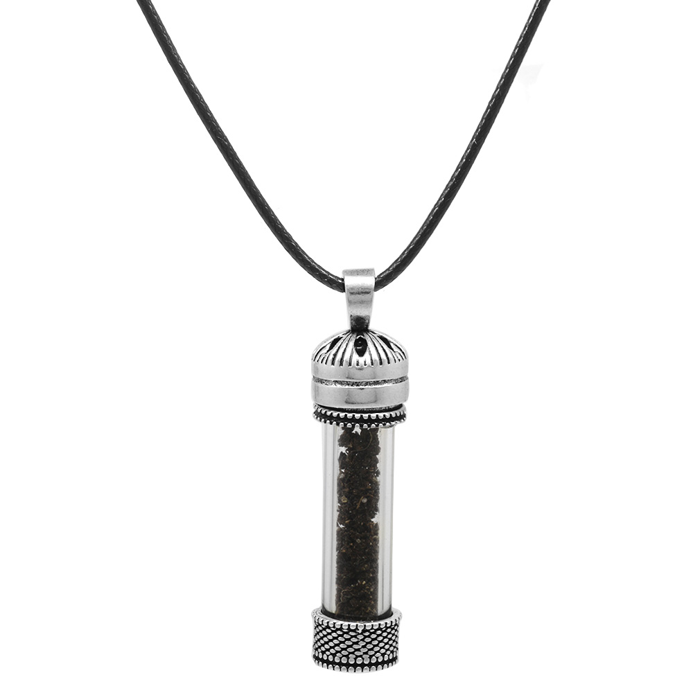 Kişiye Özel İçine Hatıra Ürünler Konulabilir Zarif İp Zincirli 925 Ayar Gümüş Kadın Kolye - 2