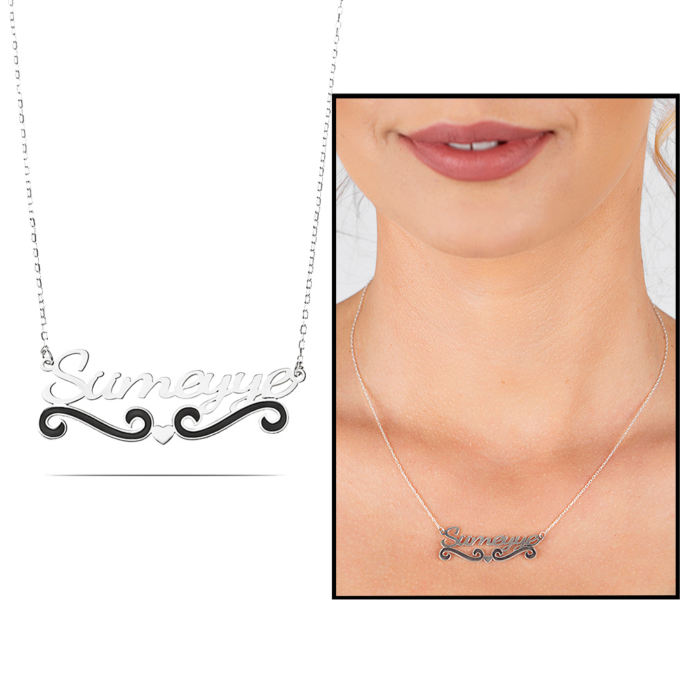 İsme Özel Yazılı 925 Ayar Gümüş Bayan Kolye - 1