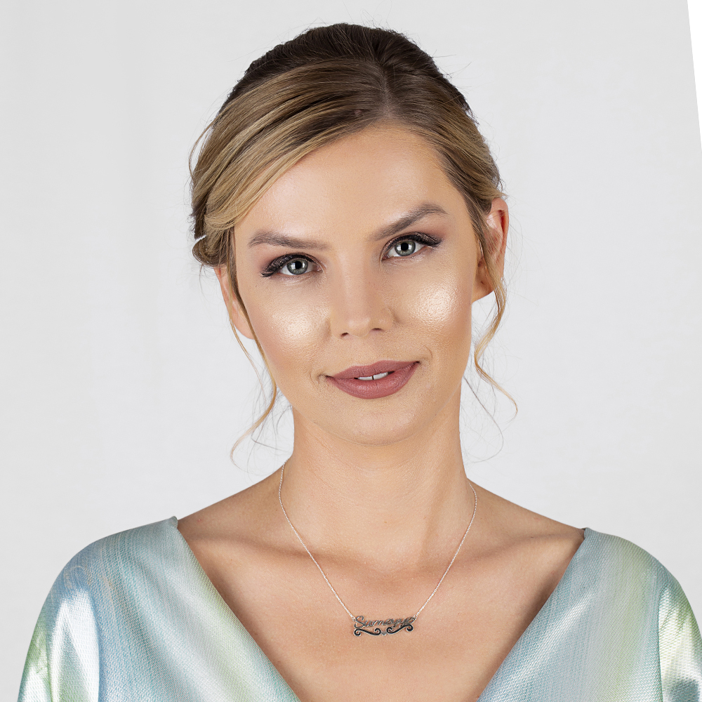 İsme Özel Yazılı 925 Ayar Gümüş Bayan Kolye - 2