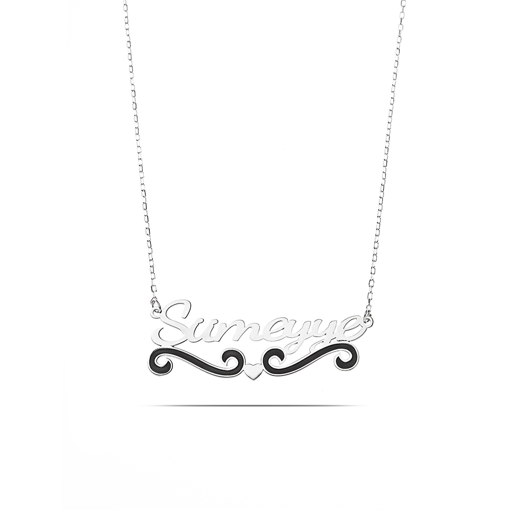 İsme Özel Yazılı 925 Ayar Gümüş Bayan Kolye - 5