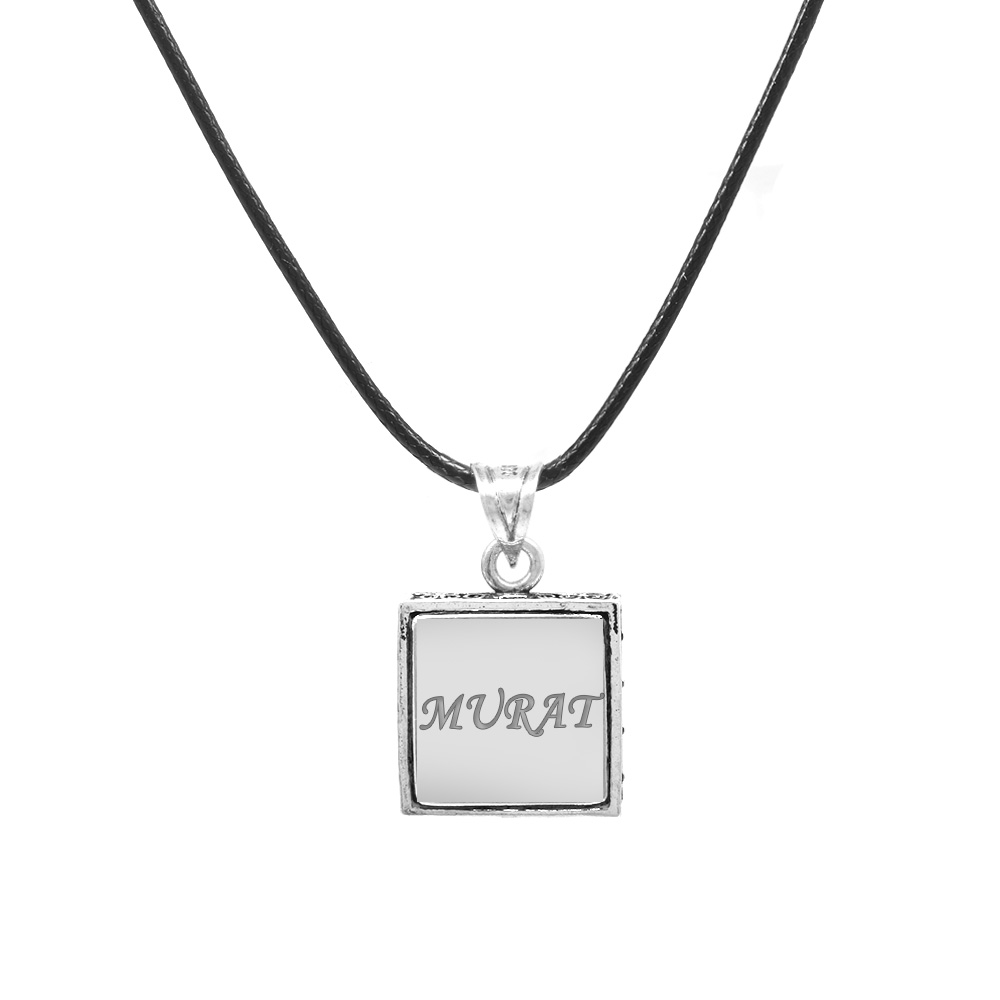 İsme Özel Arapça Allah Yazılı Zarif İp Zincirli 925 Ayar Gümüş Kadın Cevşen Kolye - 2