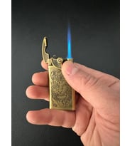 Kişiye Özel Yazılı Aslan Figürlü Eskitme Renk Manyetolu Çakmak - Tesbihane