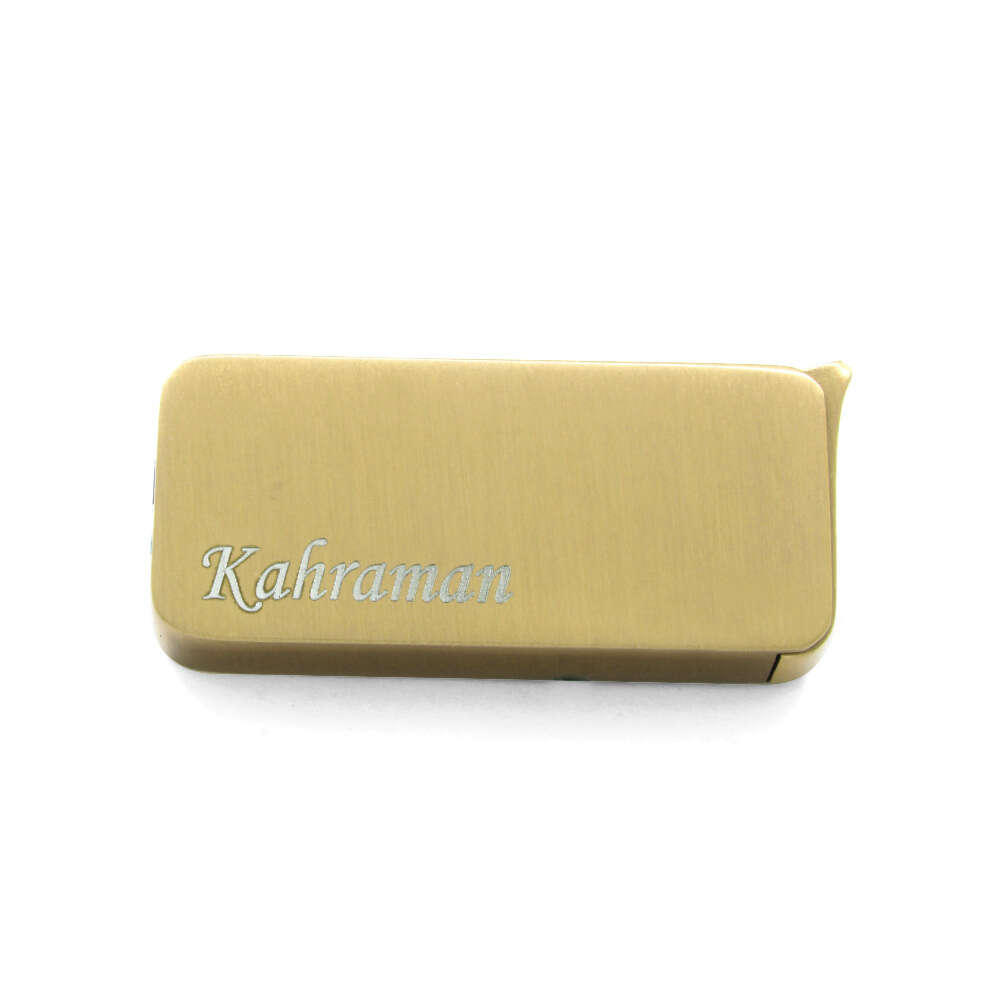 Kişiye Özel İsim Yazılı Ay Yıldız Temalı Bronz Renk Manyotorlu Metal Çakmak - 3