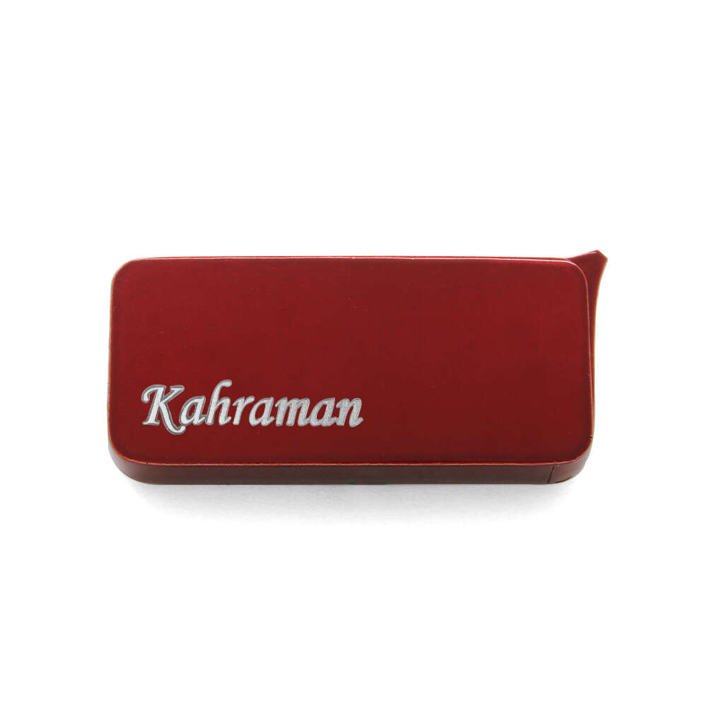 Kişiye Özel İsim Yazılı Ay Yıldız Temalı Kırmızı Beyaz Renk Manyotorlu Metal Çakmak - 3