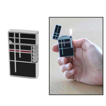 İsme Özel Yazılı Dupont Tasarım Mat Siyah Beyaz Renk Çakmak - Tesbihane