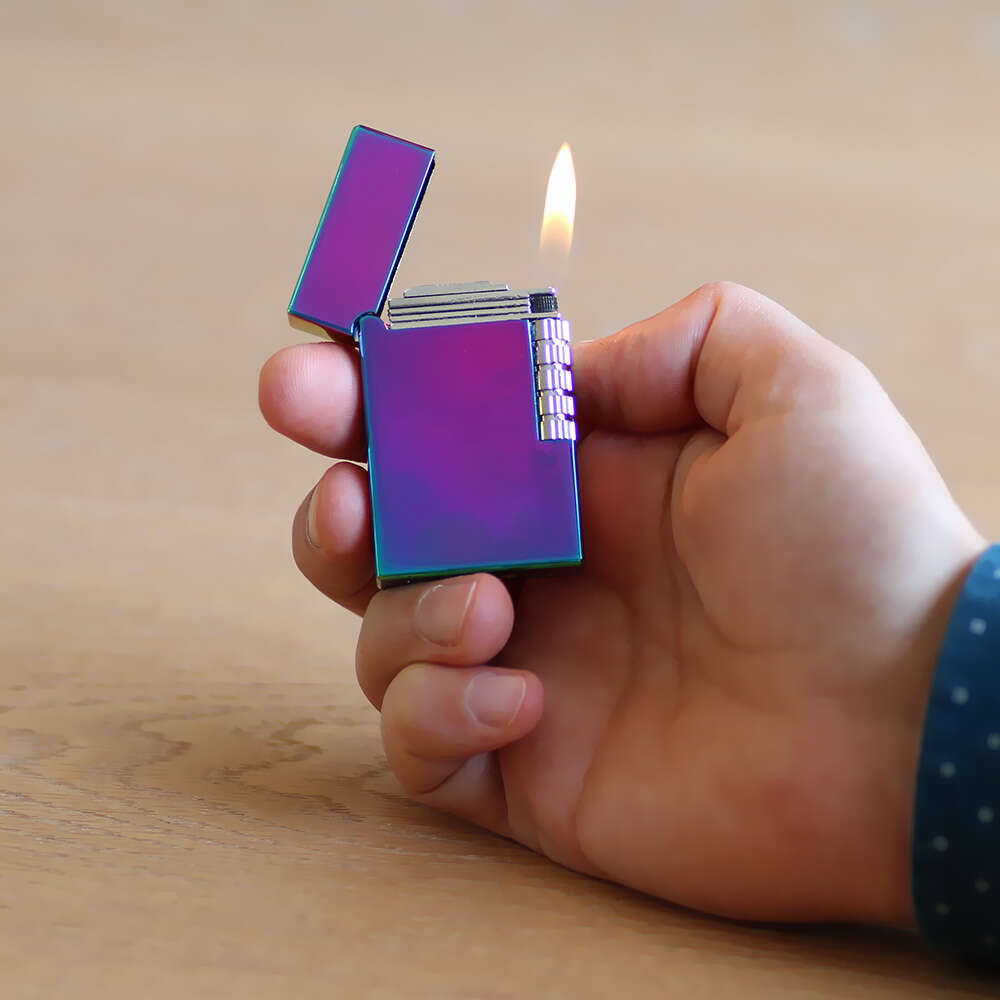 Kişiye Özel İsim Yazılı Dupont Tasarım Multicolor Hediye Kutulu Taşlı Metal Çakmak - 2