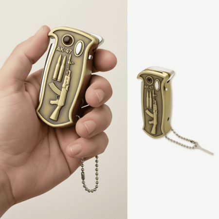 Kişiye Özel Yazılı Emniyet Mekanizmalı Eskitme Renk Manyetolu Kamp Çakmağı - Tesbihane