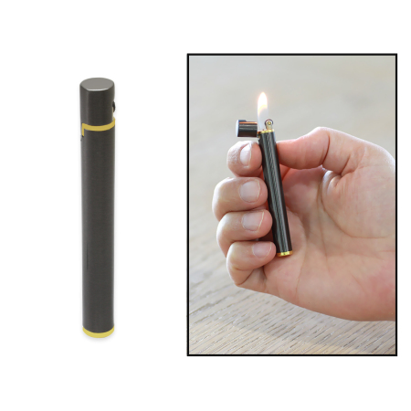 İsme Özel Yazılı Füme Renk Kalem Model Taşlı Çakmak - Tesbihane