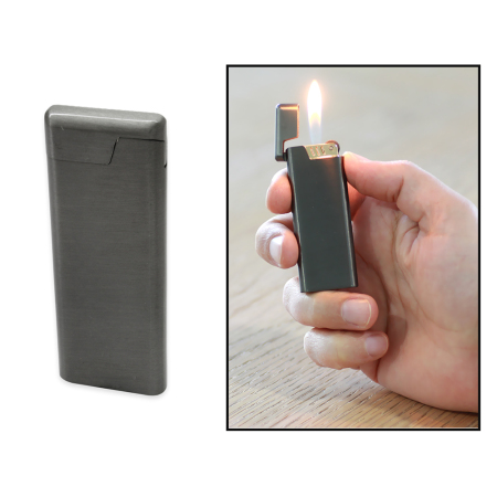 İsme Özel Yazılı Füme Renk Klasik Model Taşlı Çakmak - Tesbihane