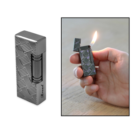 İsme Özel Yazılı Füme Renk Zenit Mekanizmalı Dupont Tasarım Taşlı Çakmak - Tesbihane