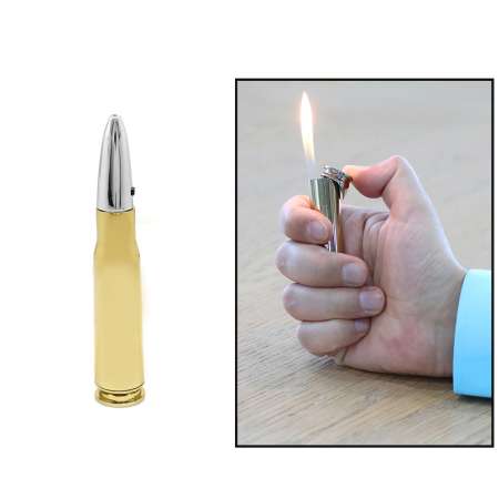 Kişiye Özel Yazılı Altın Gümüş Renk Lazerli Uçaksavar Mermi Model Manyetolu Çakmak - Tesbihane