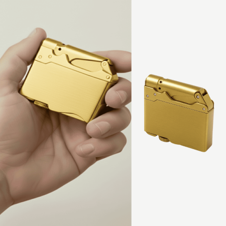 Kişiye Özel Yazılı Altın Renk Hediye Kutulu İbola Model Manyetolu Çakmak - Tesbihane