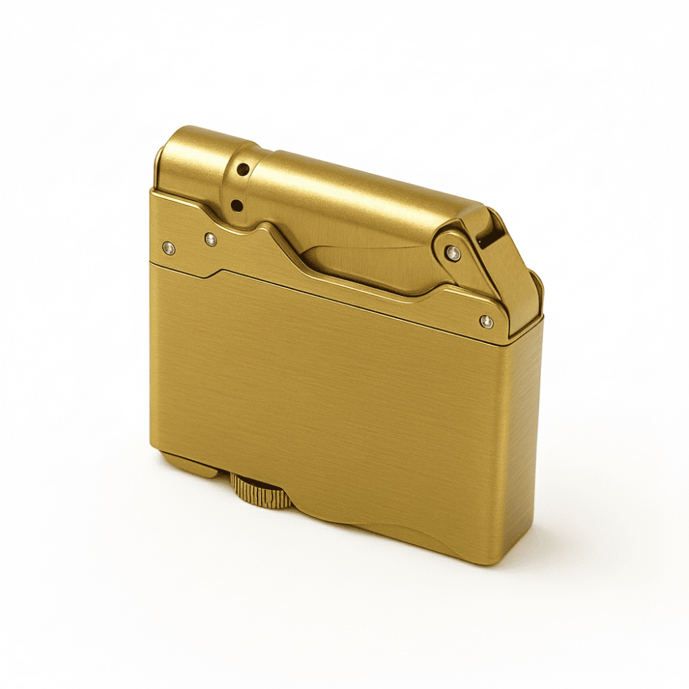 Kişiye Özel Yazılı Altın Renk Hediye Kutulu İbola Model Manyetolu Çakmak - 3