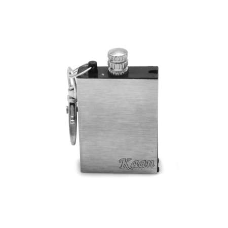 İsme Özel Yazılı Gümüş Renk Metal Çakmak Tasarım Kibrit Anahtarlık - Tesbihane