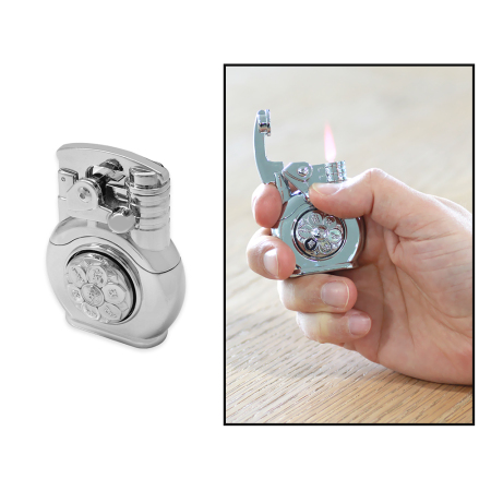 Kişiye Özel Yazılı Gümüş Renk Stres Çarkı Tasarım Manyetolu Çakmak - Tesbihane