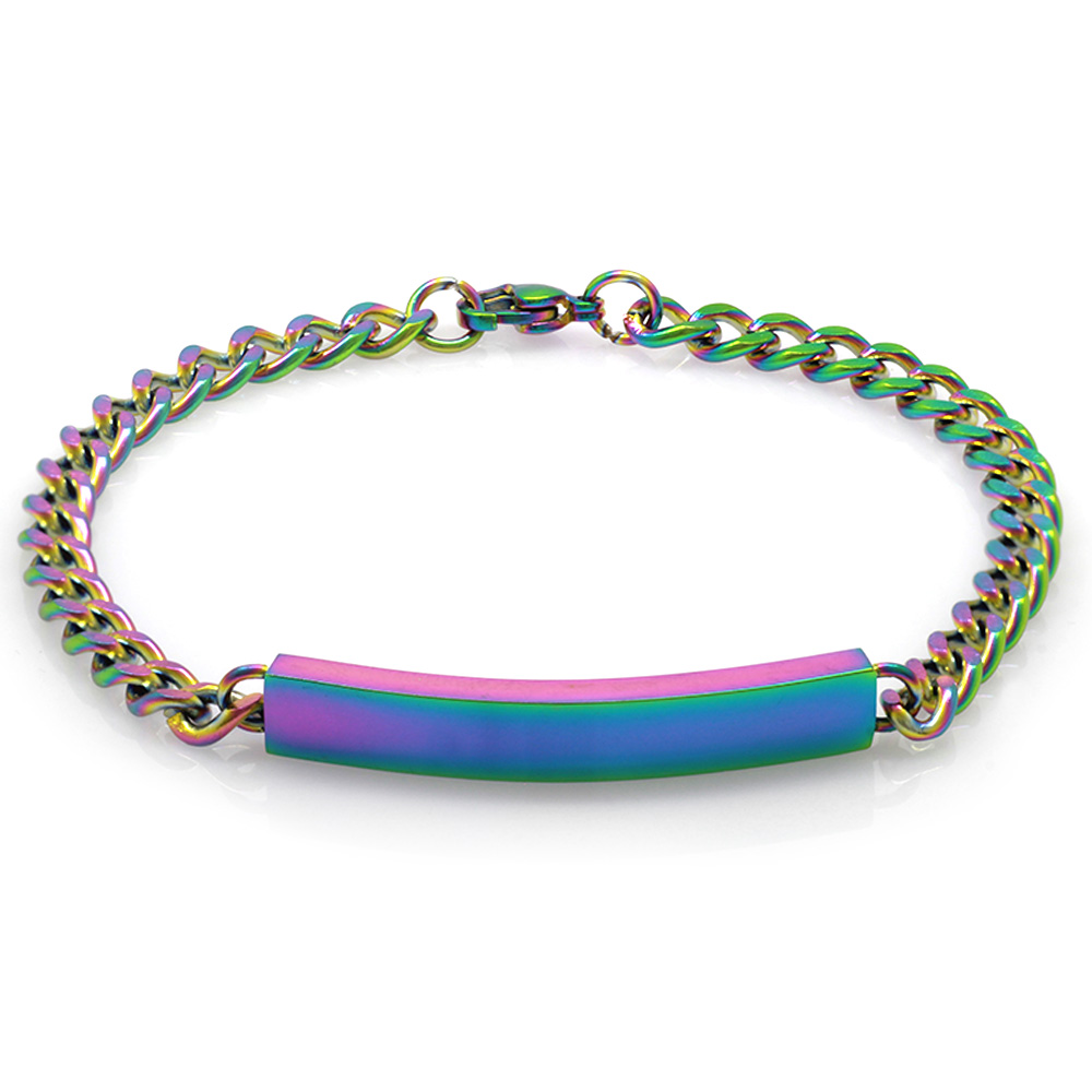 İsme Özel Yazılı Buz Mavi Çelik Erkek Gurmet Bileklik - 4