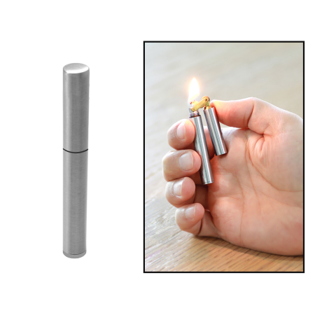 İsme Özel Yazılı Kalem Model Gümüş Renk Taşlı Çakmak - Tesbihane