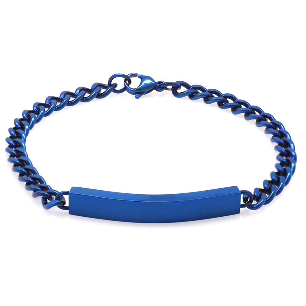 İsme Özel Yazılı Lacivert Renk Çelik Erkek Gurmet Bileklik - 4