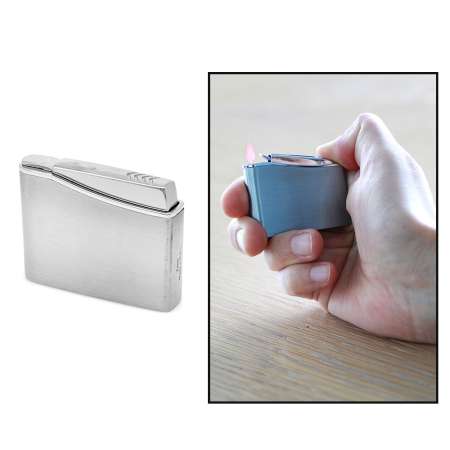 Kişiye Özel Yazılı Gümüş Renk İbola Model Manyetolu Çakmak - Tesbihane