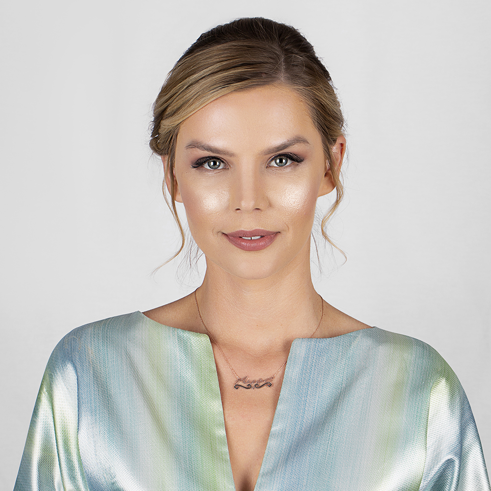 İsme Özel Yazılı Rose Renk 925 Ayar Gümüş Bayan Kolye - 2