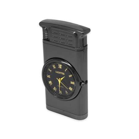 Kişiye Özel Yazılı Saatli Siyah Renk Manyetolu Çakmak - Tesbihane