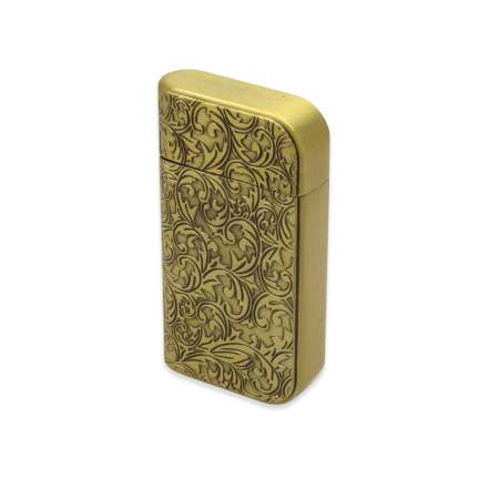 Kişiye Özel Yazılı Sarmaşık İşlemeli Eskitme Renk Özel Kutulu Manyetolu Çakmak - Tesbihane