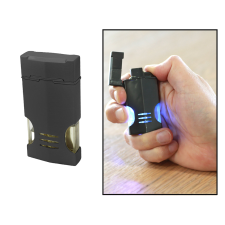 İsme Özel Yazılı Şık Kutulu Işıklı Füme Renk Mayetorlu Çakmak - Tesbihane