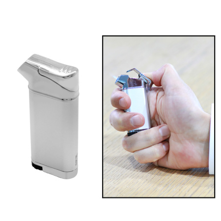 Kişiye Özel Yazılı Şık Kutulu Mat Gümüş Renk Manyetolu Çakmak - Tesbihane