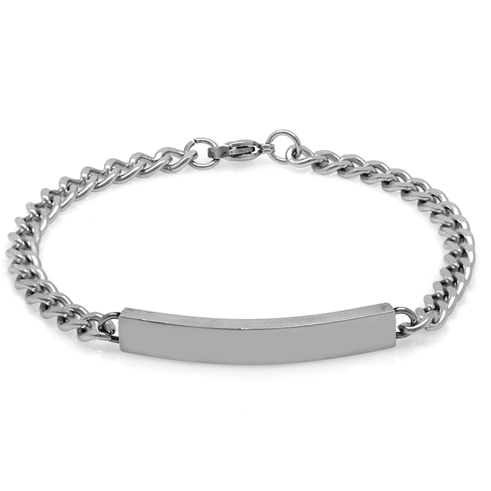 Kişiye Özel İsim Yazılı Gümüş Renk Çelik Erkek Gurmet Bileklik - 5