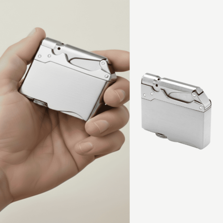 Kişiye Özel Yazılı Gümüş Renk Hediye Kutulu İbola Model Manyetolu Çakmak - Tesbihane